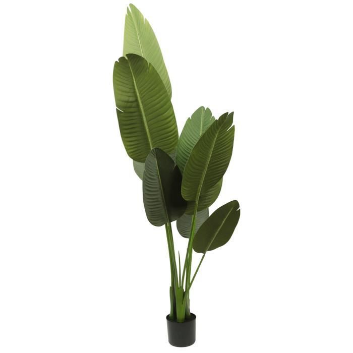 OHH Large artificial bonsai palm tree, fake banana tree, 160 cm tall. (green)