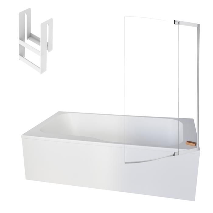 JACOB DELAFON Bañera/ducha Malice + mampara + estante 170 x 90 cm derecha