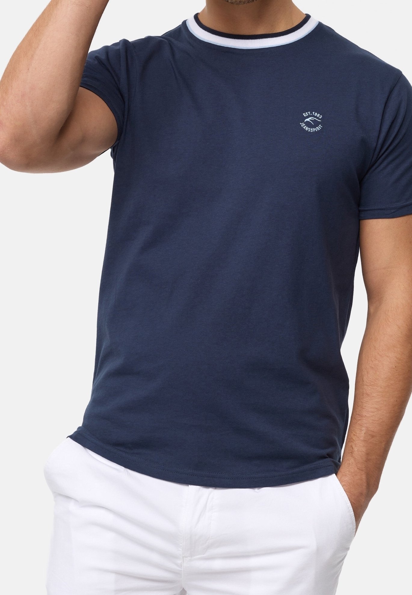 INDICODE JEANS Basic T-shirt - donkerblauw