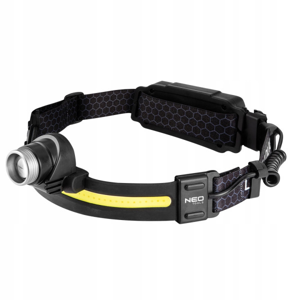 Latarka czołowa czołówka LED BELT 2.0 do 100m na usb NEO Tools 99-117