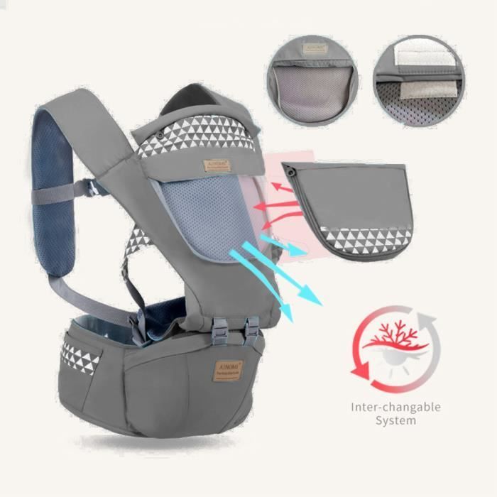 Front Premium Hipseat Baby Carrier, Multifunctional, Ergonomic, 100% Cotton, Rotating Butterfly Buckle, 6 Positions