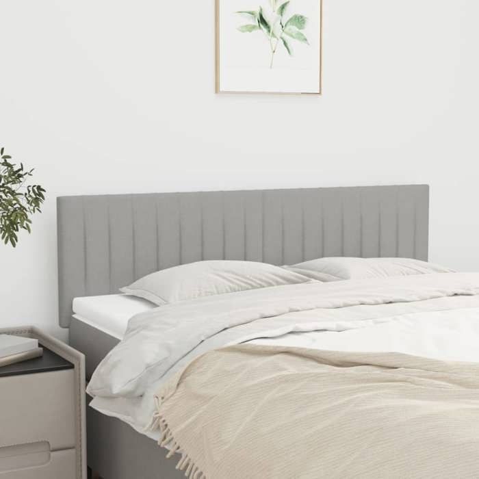 Tête de lit - vidaXL - 2 pcs - Gris clair - Tissu durable - Hauteur réglable