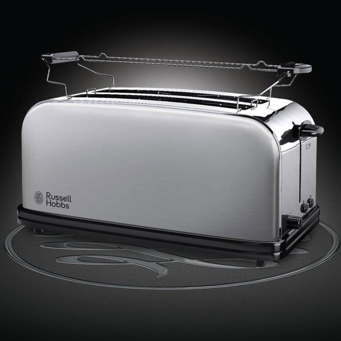 Grille-pain - SUTEO - Adventure - Acier Inox - 2 Fentes Longues - 6 Niveaux de Brunissage