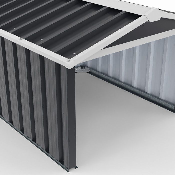 IDMARKET Garage pour robot tondeuse toit à 2 pentes métal gris anthracite 86 x 98 x 62 cm