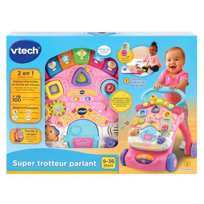 VTech 2-in-1 Talking Walker - Super Walker - Pink for babies aged 9 to 36 months