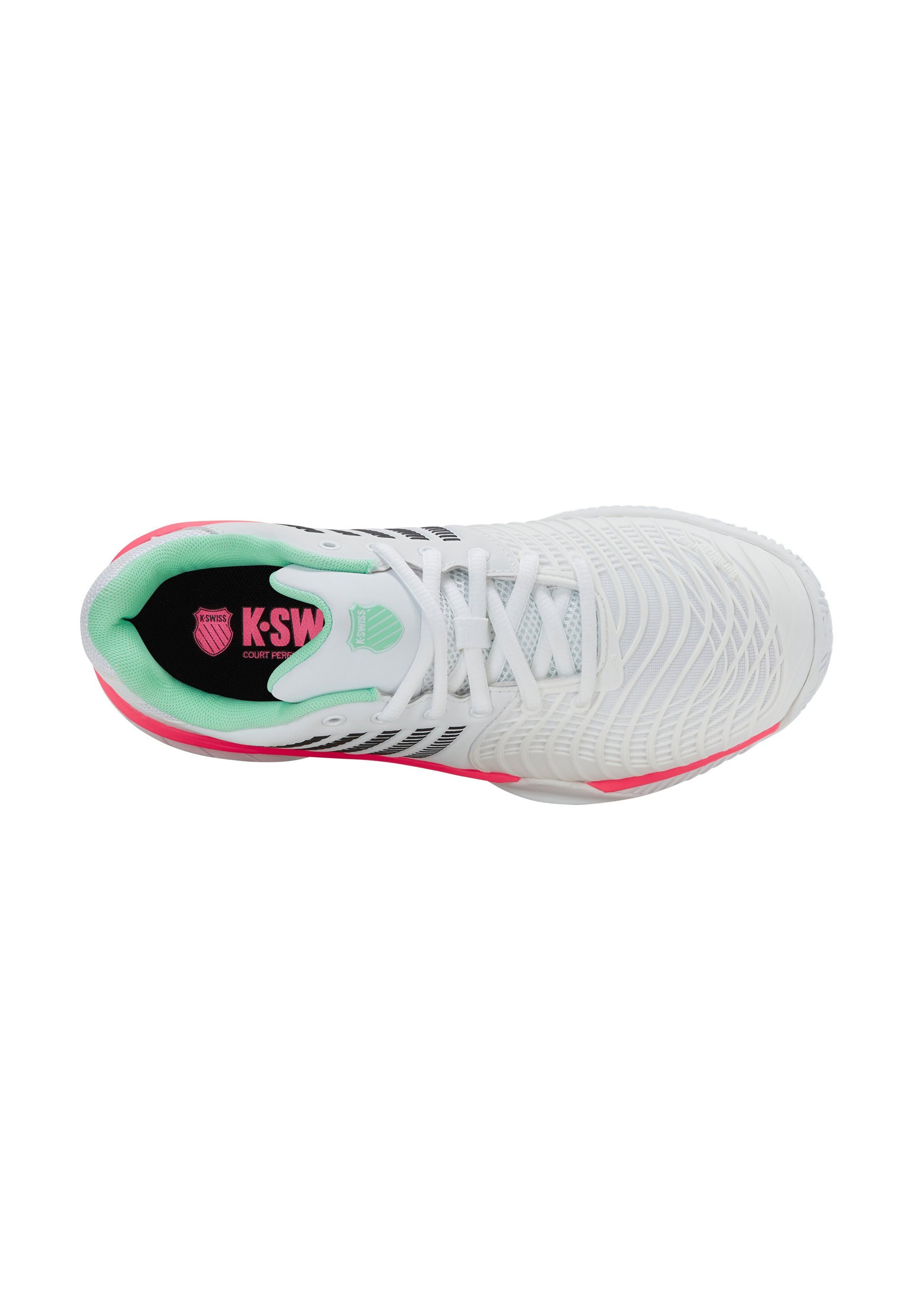 K-SWISS EXPRESS LIGHT 3 - Tenisové topánky na antuku - biela/neónovo mätová/neónovo pastelovo ružová