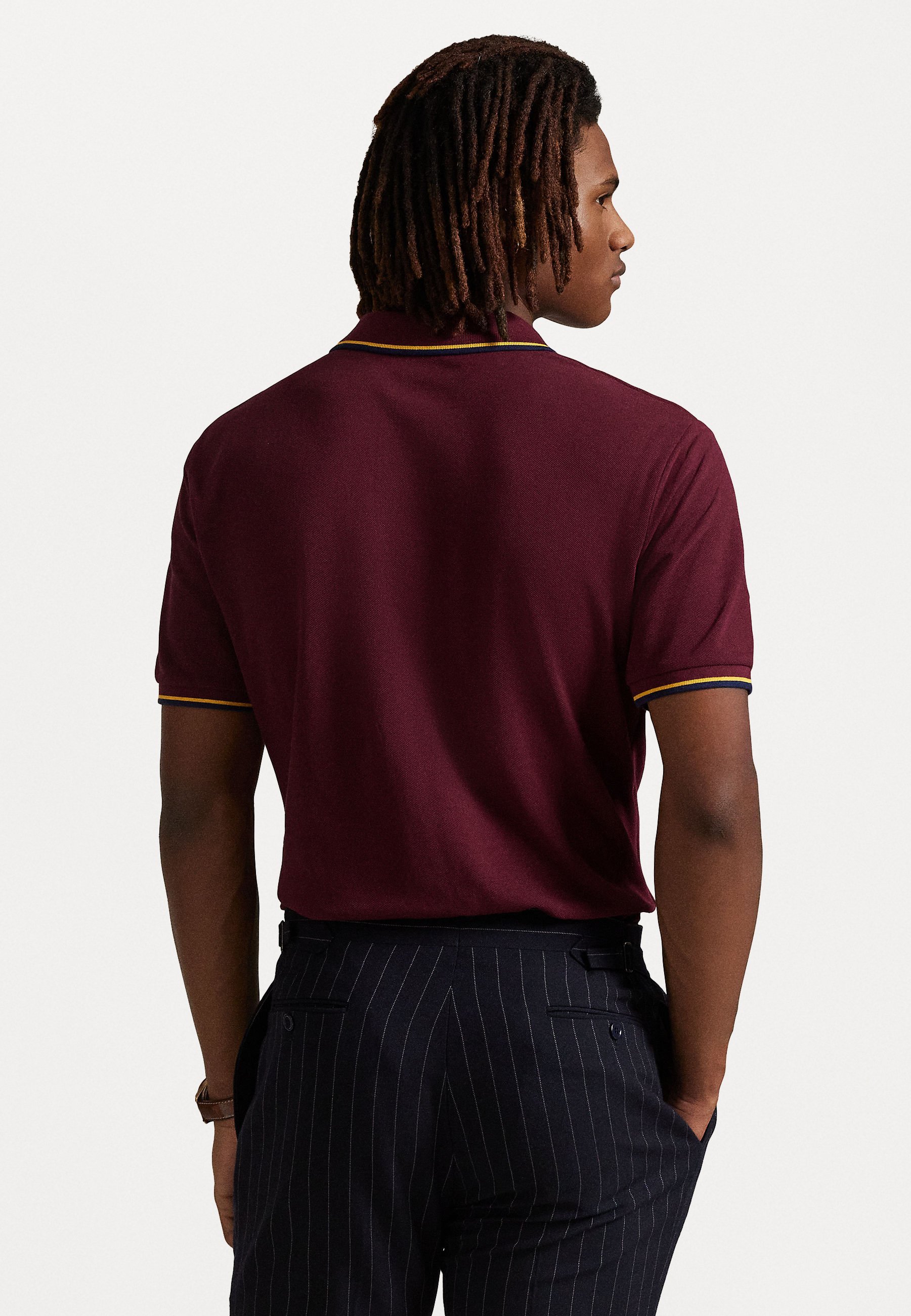 Polo Ralph Lauren CUSTOM SLIM FIT MESH GALÉRIA PÓLÓ - Galléros póló - klasszikus bordó