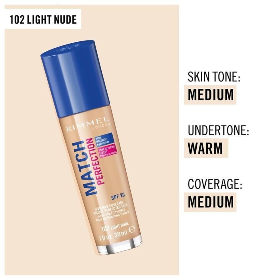 Rimmel London Foundation Match Perfection tekoči puder - 30 ml