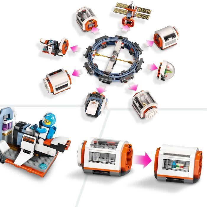 LEGO® 60433 City Modular Space Station, Toy with Shuttle, Space Exploration, with 6 Minifigures