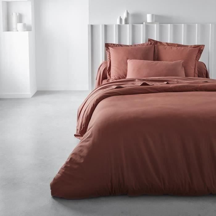 Funda nórdica TODAY Essential - 220 x 240 cm - Doble - 100 % algodón liso - Terracota