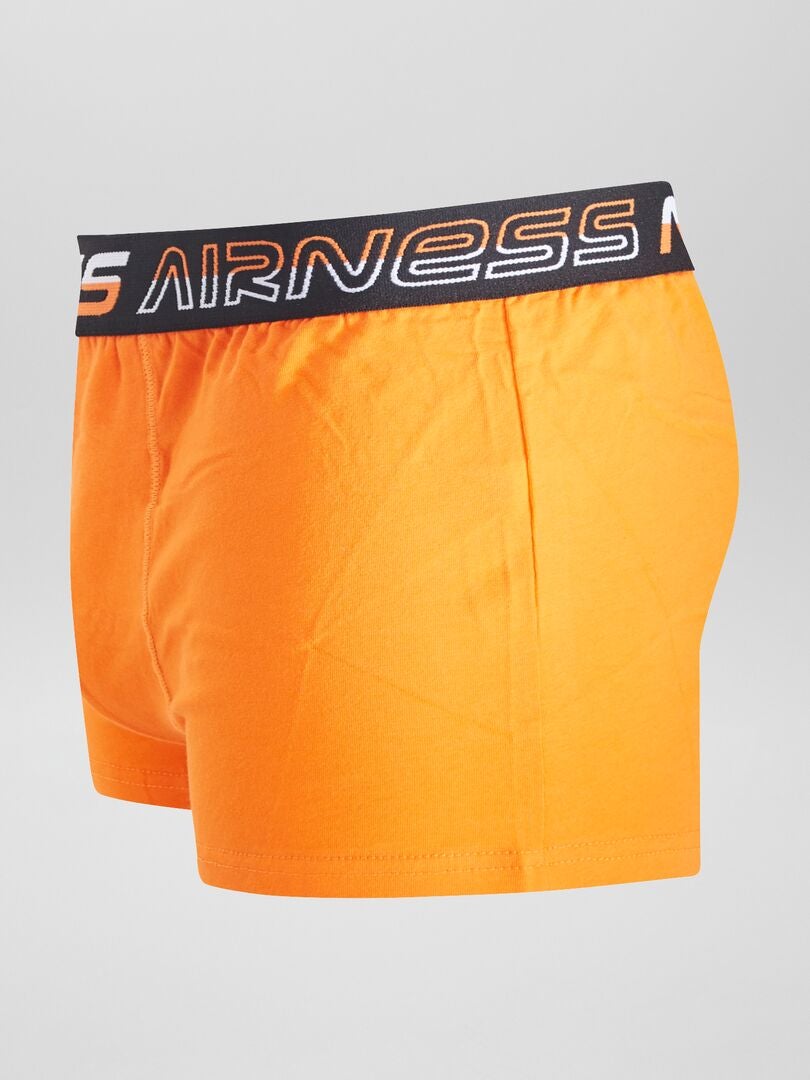 Conjunto de 3 cuecas boxer 'Airness' de cor sólida - LARANJA