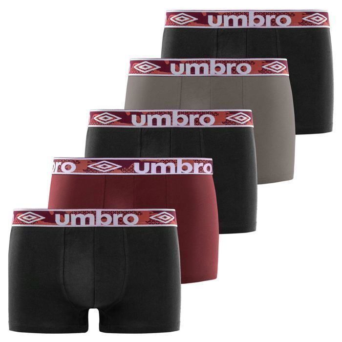 Calzoncillos bóxer Umbro para hombre - Negro (Paquete de 5)
