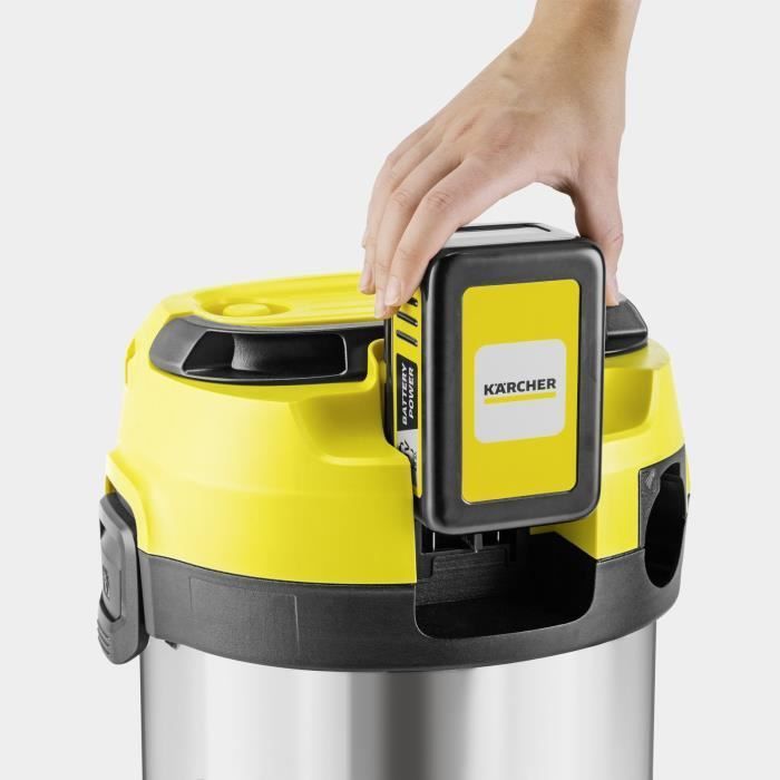 Aspiradora inalámbrica para sólidos y líquidos KARCHER WD 3-18 S V-17/20 - Acero - 17 l - (sin batería ni cargador)