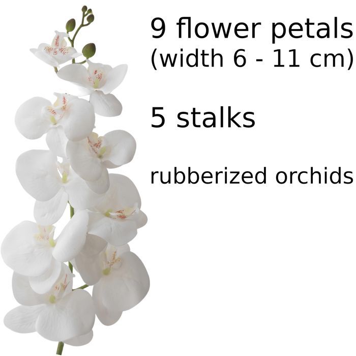 Planta artificial - GARRAFA - Orquídea - Altura 125 cm - Vaso branco - Decoração de interior