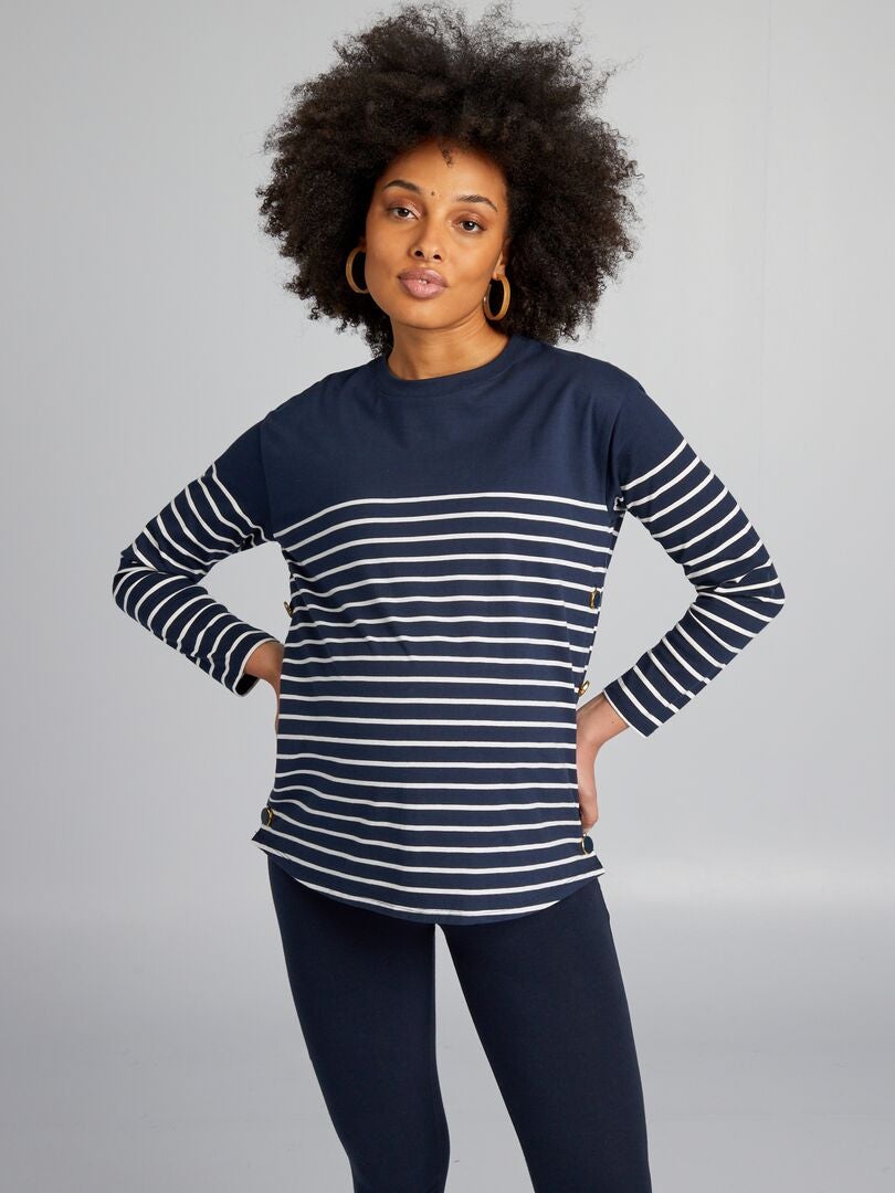 Gestreept verpleeg-T-shirt - BLAUW