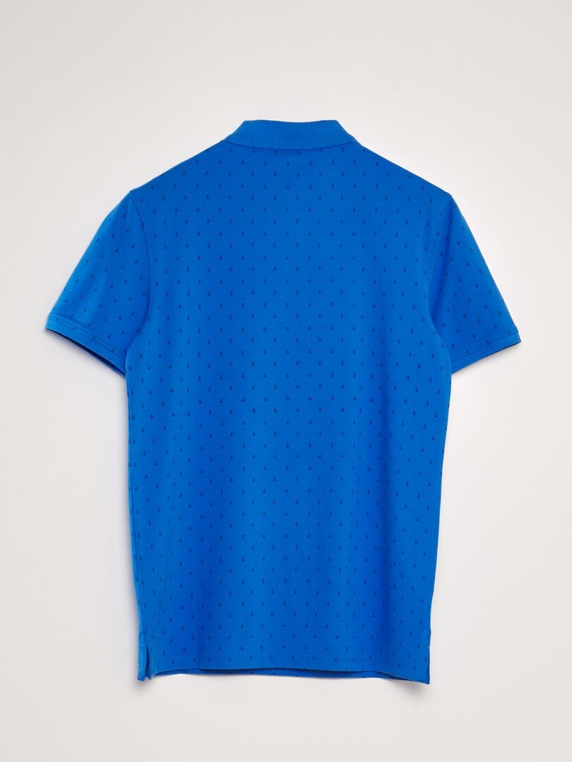 Polo shirt met patroon - BLAUW