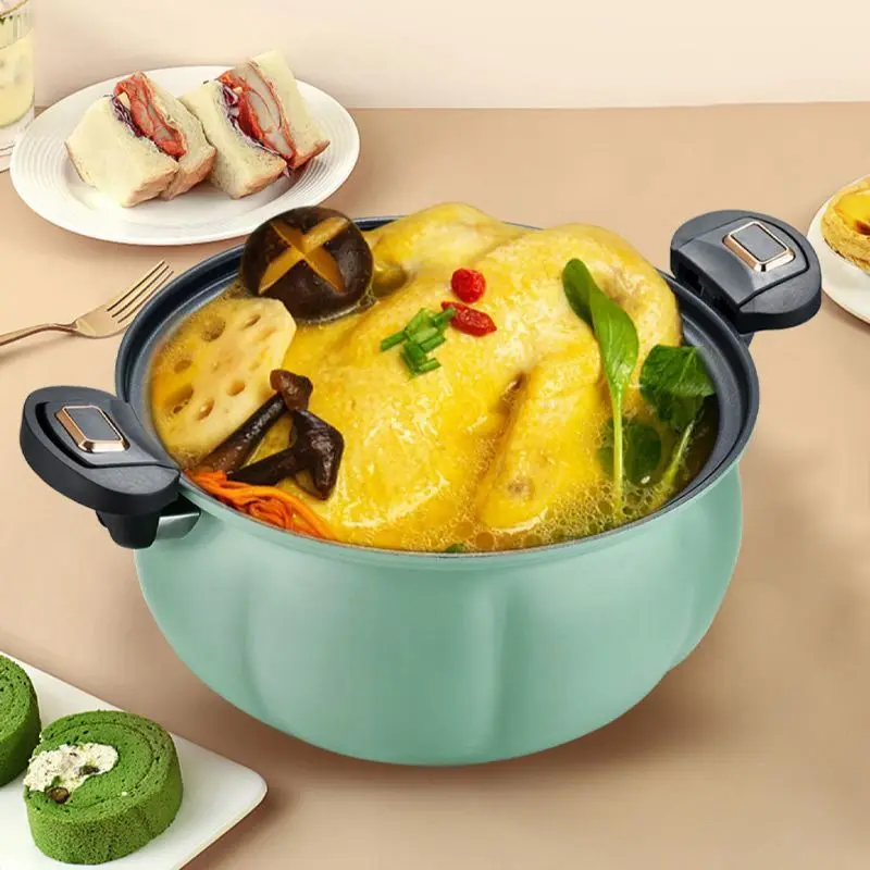 Cocotte à pression micro-ondes orange citrouille 8L 5L, nouvelle cocotte-minute type maison, marmite multifonctionnelle antiadhésive pour cuisinière à gaz, cocotte-minute universelle