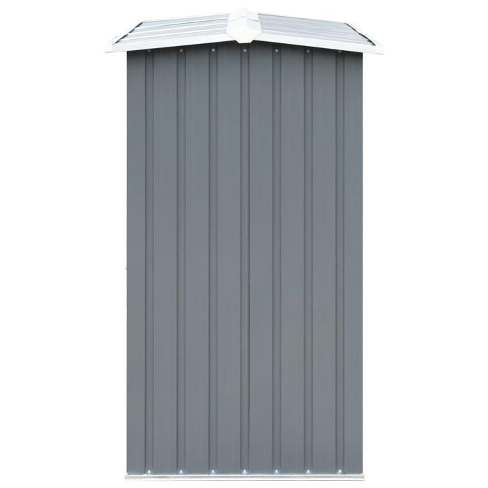 Leñera de acero galvanizado - JILL - 172x91x154 cm - Gris - Acero galvanizado - Tubos adicionales