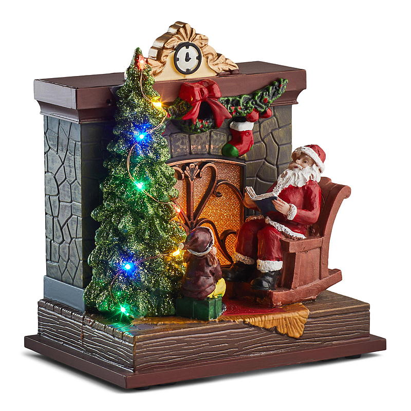 Hjem Figur med lys 16x11,5x18 cm Julemandspejs