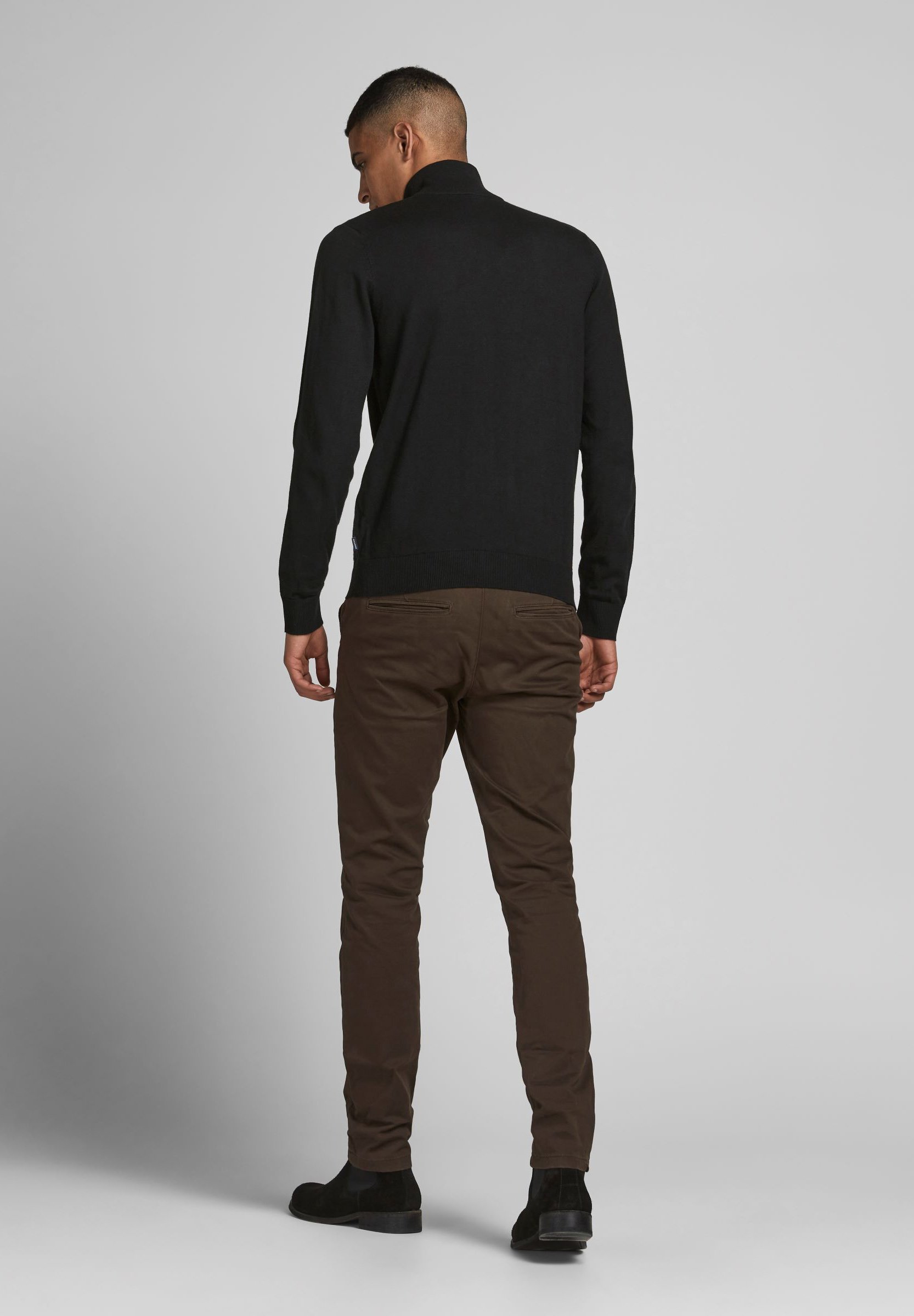 Jack & Jones JJEEMIL HALF ZIP - Trui - zwart