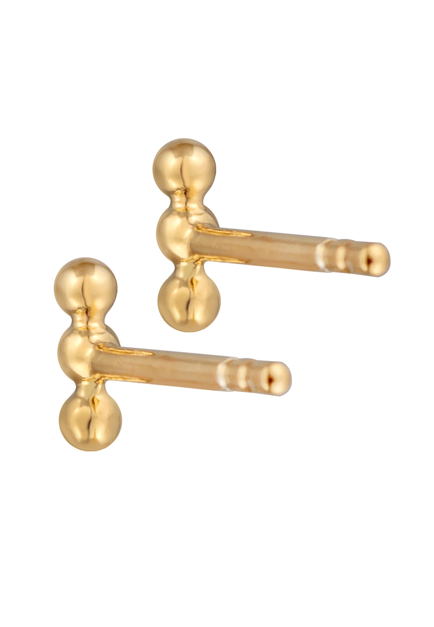 Elli Femmes clous d'oreilles boule design basique en argent sterling 925 plaqué or