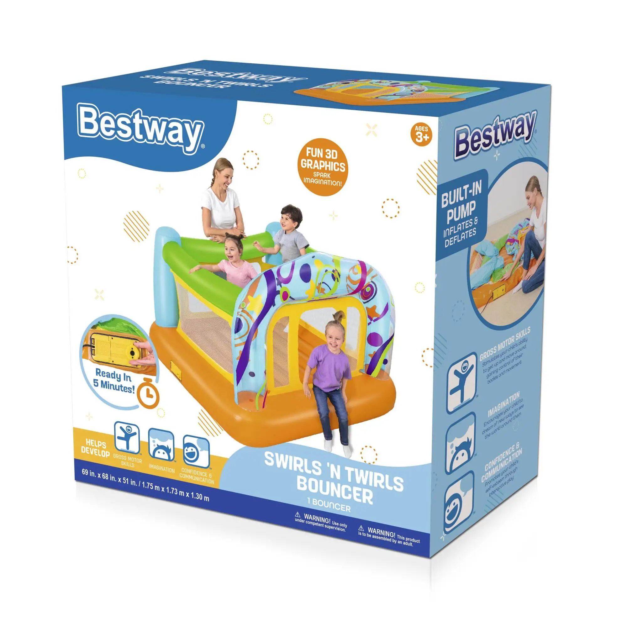 Bestway Swirls 'N Twirls -hyppytuoli sisäänrakennetulla pumpulla