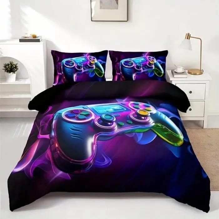 140x200cm Duvet Cover Game Controller Design Duvet Cover for Children, Boys, Girls, Teens, Adults, Gaming Bedding Set