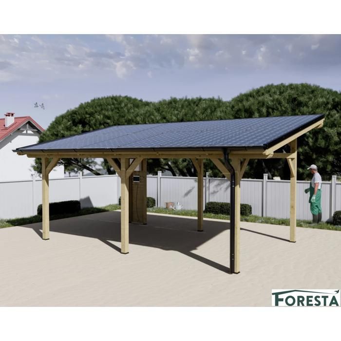 Cochera fotovoltaica de 6 kWp, 3,75 x 6,97 m, 26,14 m²