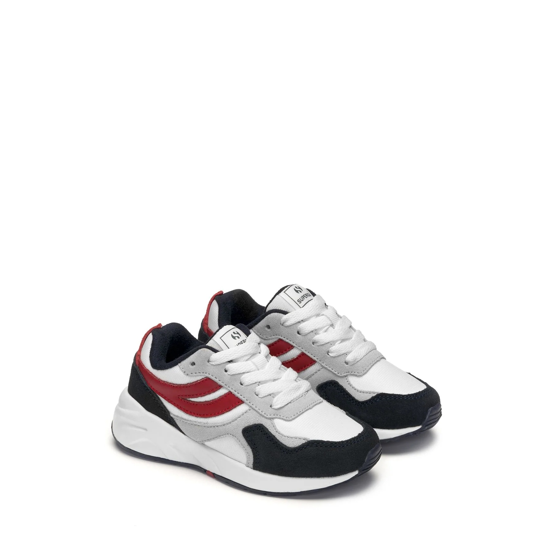 4073 KIDS TRAINING POLY SUEDE-BLUE NAVY-RED-GREY SILVER