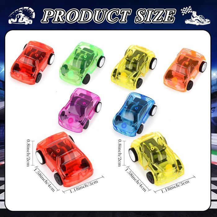 Set mit 24 Mini-Ziehautos, für Kinder, Ziehspielzeug, geeignet für Partytüten für Jungen und Mädchen (Farbe zufällig)