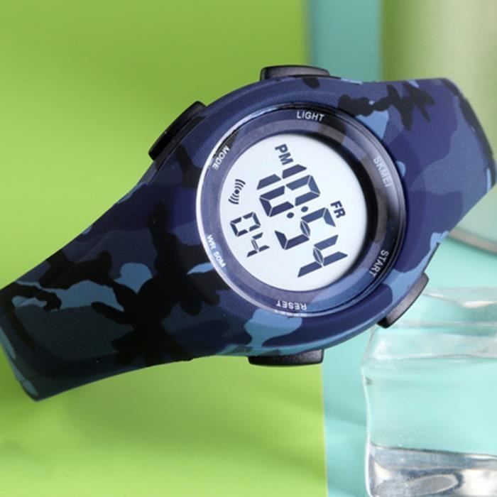 Reloj deportivo digital LED para niños y niñas - Resistente al agua hasta 50 m - Regalo para niños