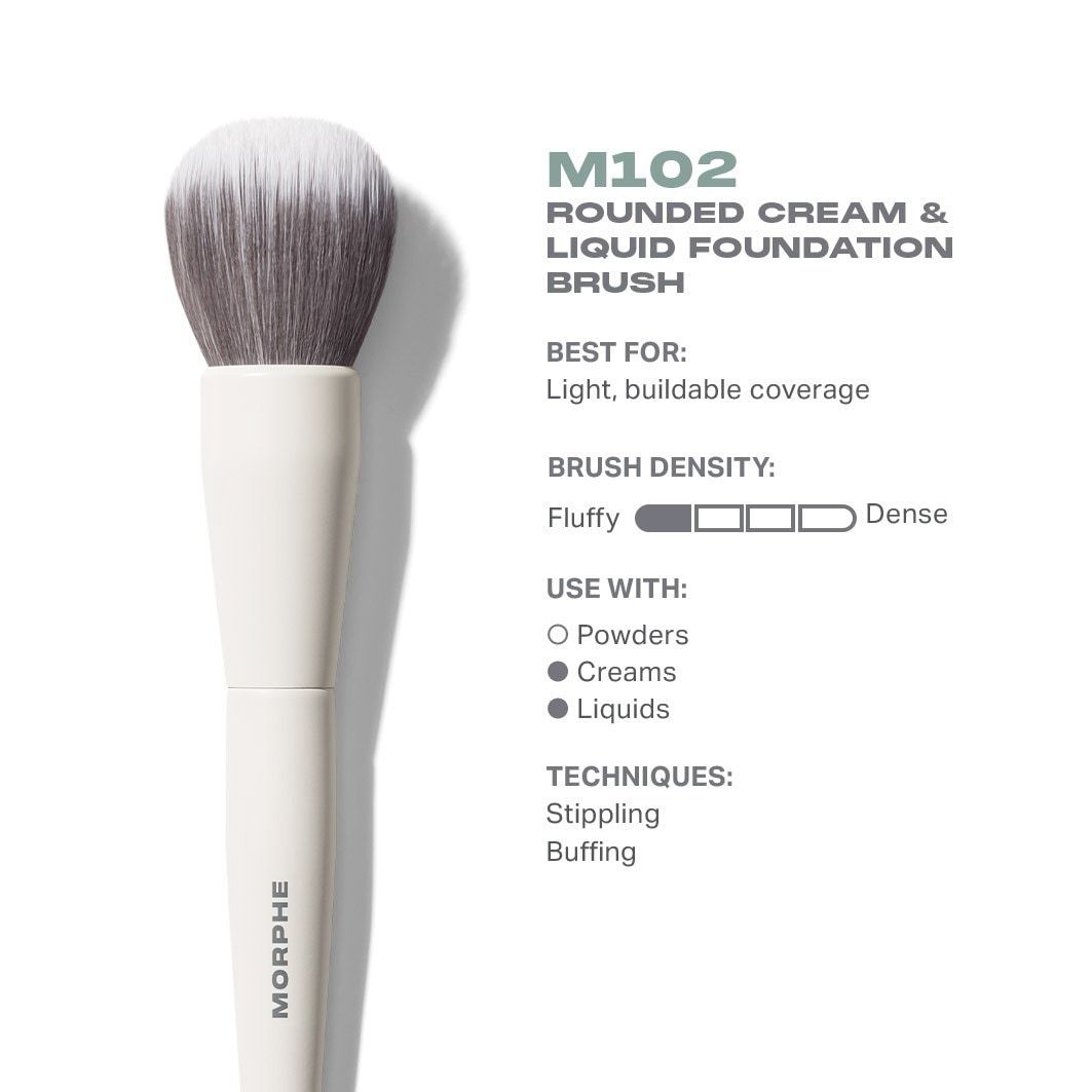 Štetec Morphe Foundation Brush M102, okrúhly štetec na krémový a tekutý podklad – 1 kus