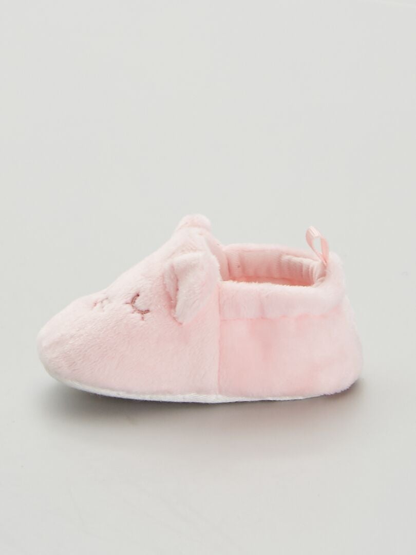 Babyfluwelen pantoffels - Lichtroze