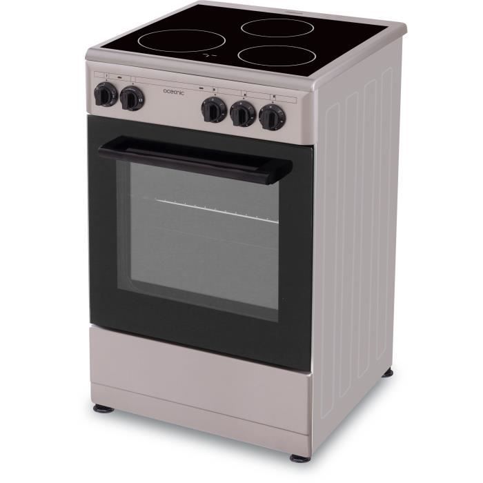 OCEANIC - Cuisinière vitrocéramique 50 x 50 cm, four convection naturelle, four 48L silver