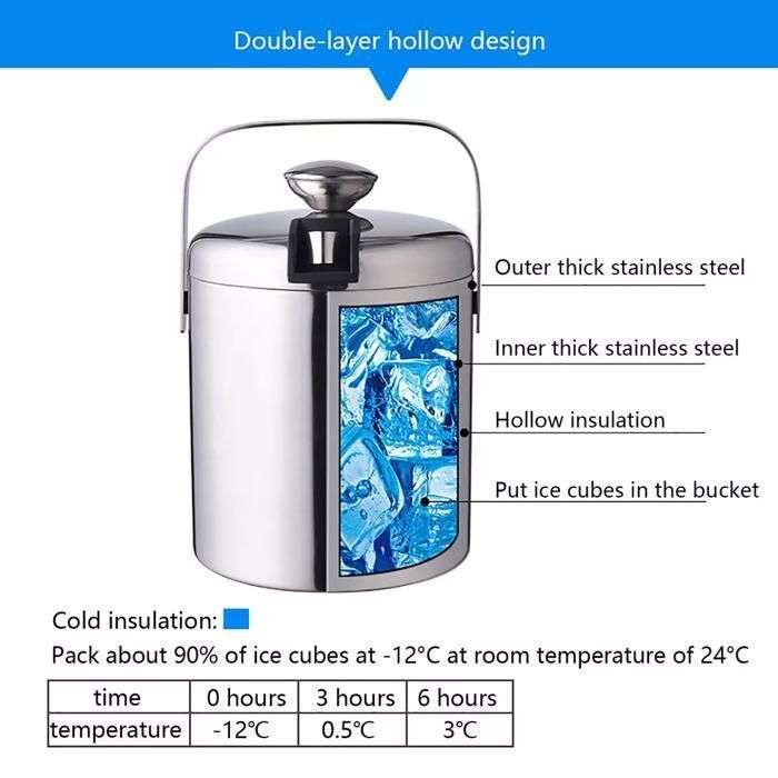 Cubitera, enfriador de botellas, cubitera de acero inoxidable