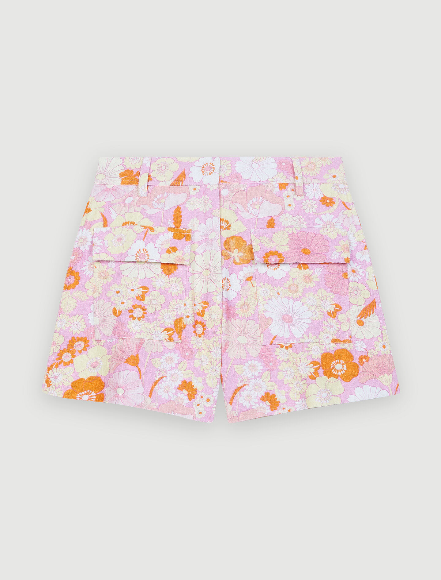 Pantaloni scurți cu imprimeu Flower Power-Flower power cu trandafiri