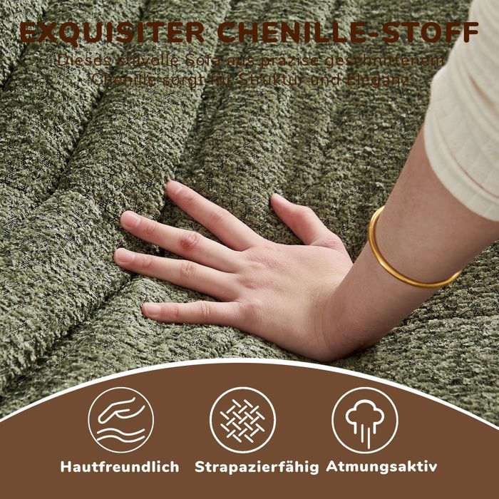 Sitzsack im Togo-Stil mit Memory-Schaum, schlichtes Sofa für Wohnzimmer, Schlafzimmer und Büro – 94 x 101 x 71 cm, Grün