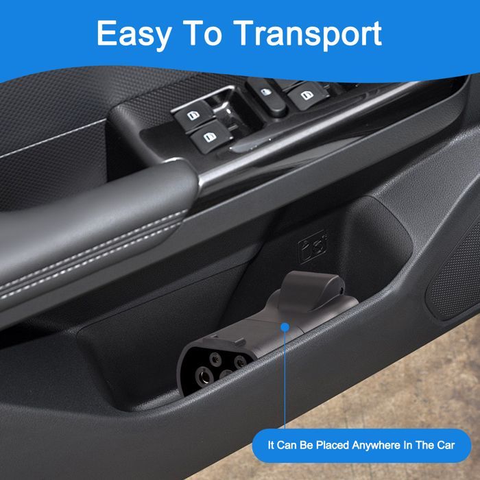 Adaptateur de Charge EV Type 2 vers Prise Schuko – 3.5kW 16A 220V – Portable & Résistant IP44 – Compatible Véhicules Électriques