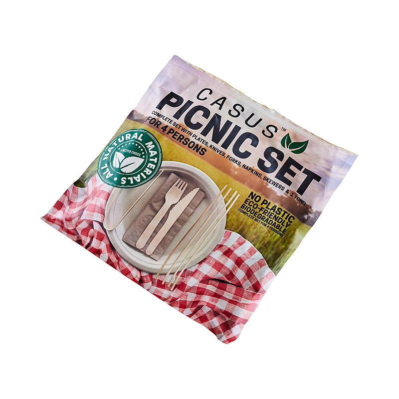 Set da picnic per 4 persone. 100% biodegradabile.