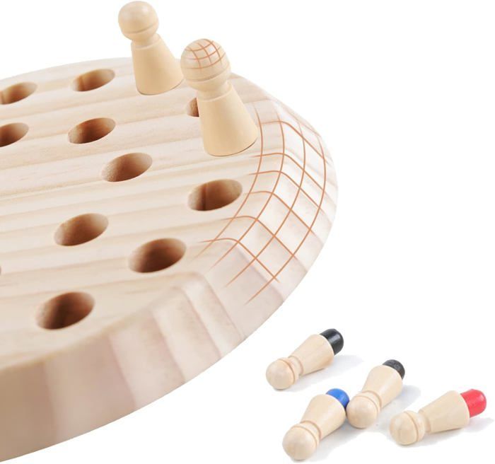 Jouet Enfant 3 Ans,Jeux Montessori 3 Ans,Memory Chess Bois,Jeu Educatif 3 Ans,Jeux De Société Pour Améliorer La Mémoire Classique