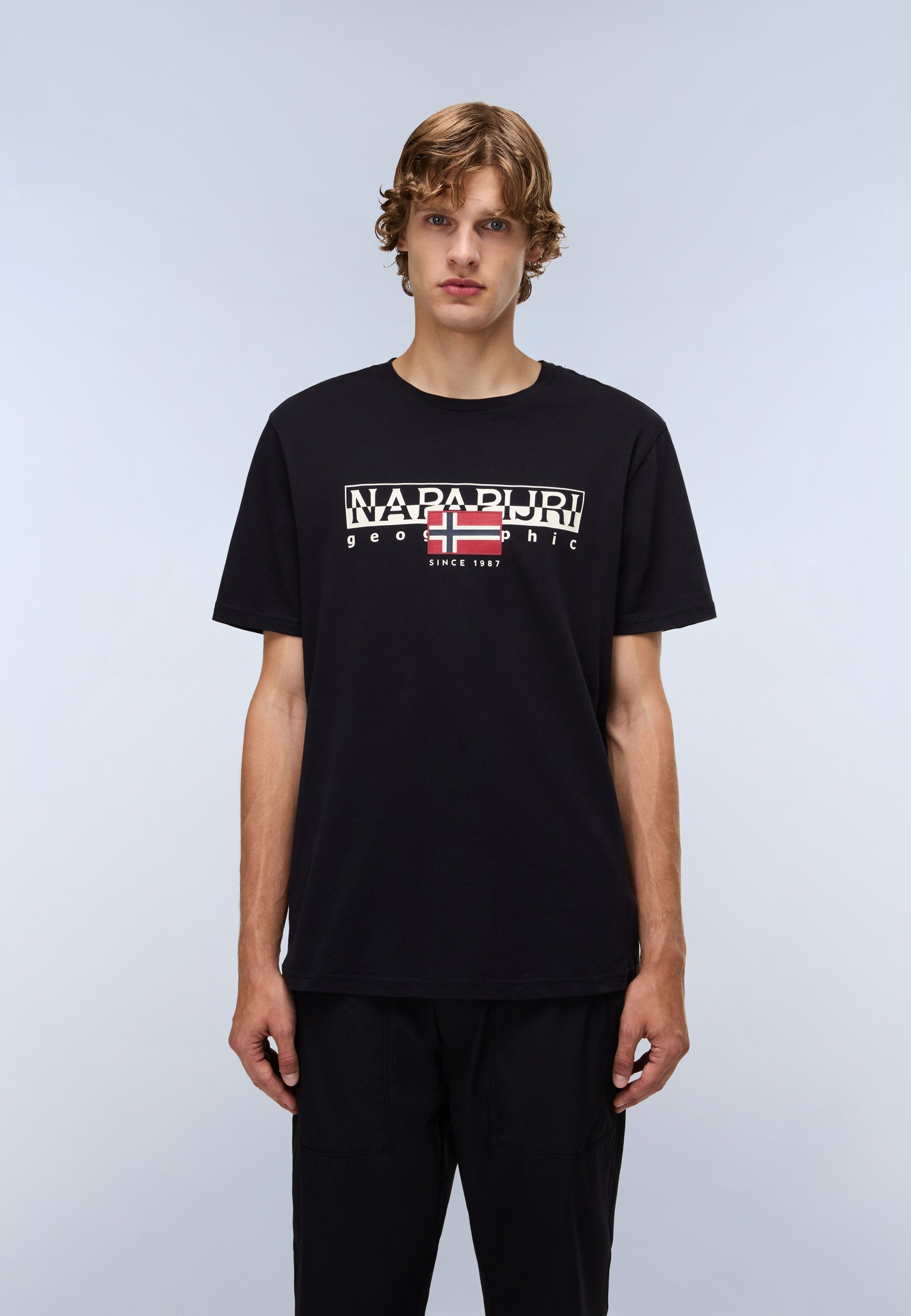 Napapijri S-AYLMER - T-shirt met print - zwart