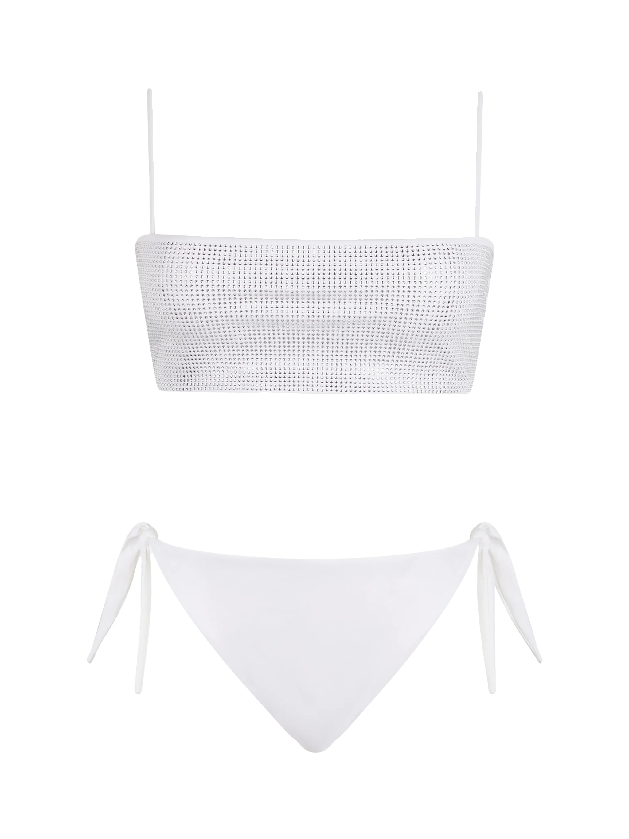 Bikini a fascia bianco da donna Athena Yali con strass
