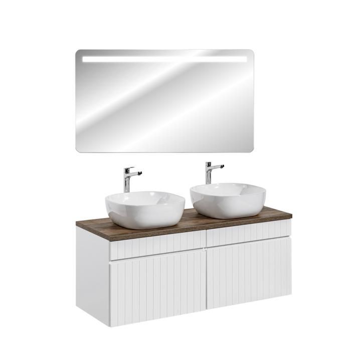 Dubbele wastafel met spiegels - 120 cm - Emblematic White