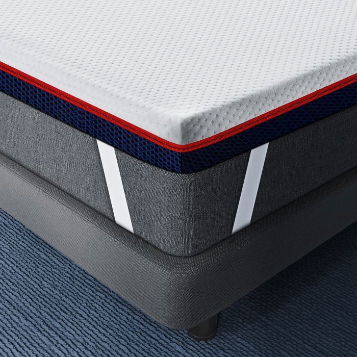 Surmatelas 180x200 cm INRE, Epaisseur 8cm, Mousse à mémoire de forme, haute densité, avec housse hypoallergénique lavable