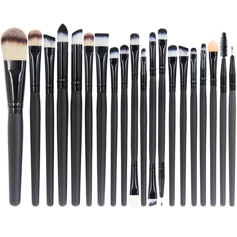 Ensemble de 20 pinceaux de maquillage EmaxDesign, professionnels, pour le visage, les yeux, l'eyeliner, le fond de teint, le blush et les lèvres. Convient pour les poudres, les liquides et les crèmes.