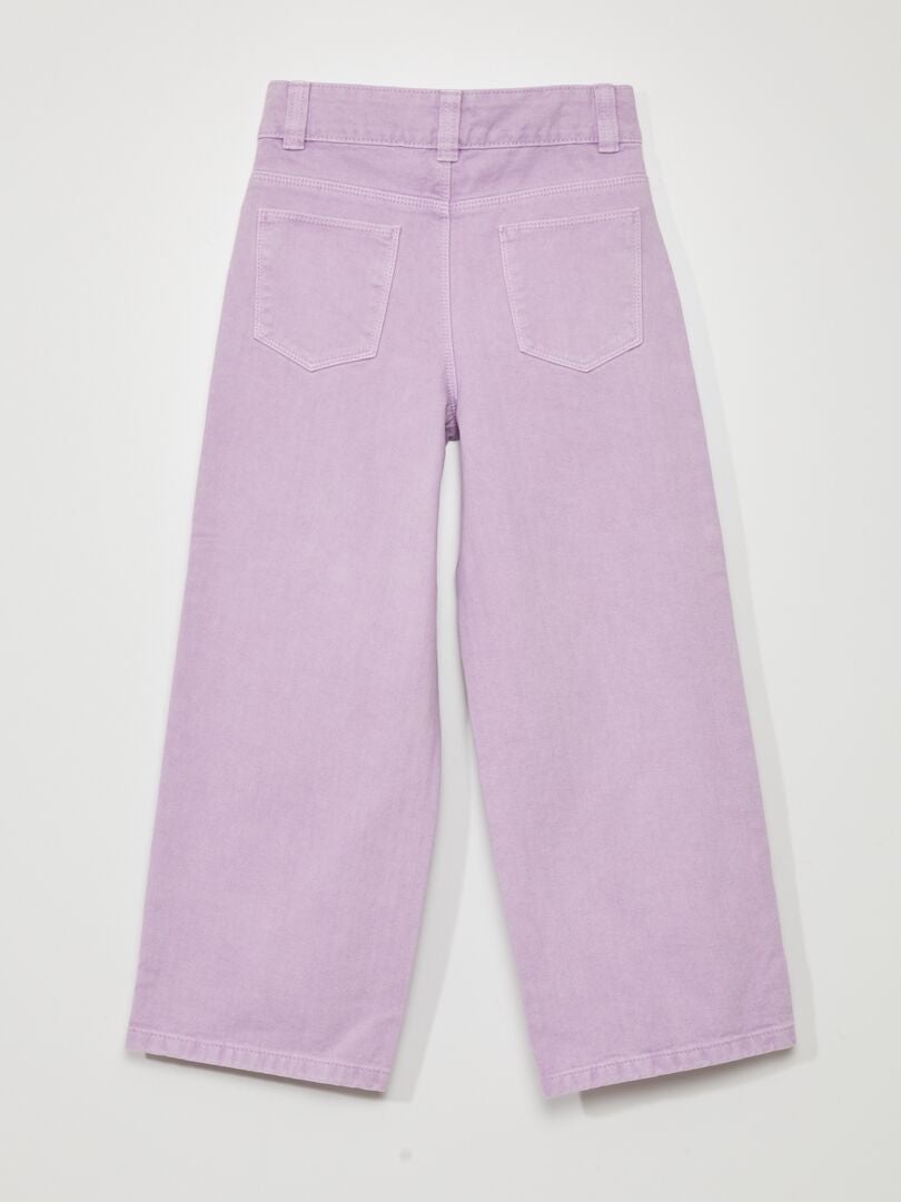Jeans met hoge taille en wijde pijpen - PAARS