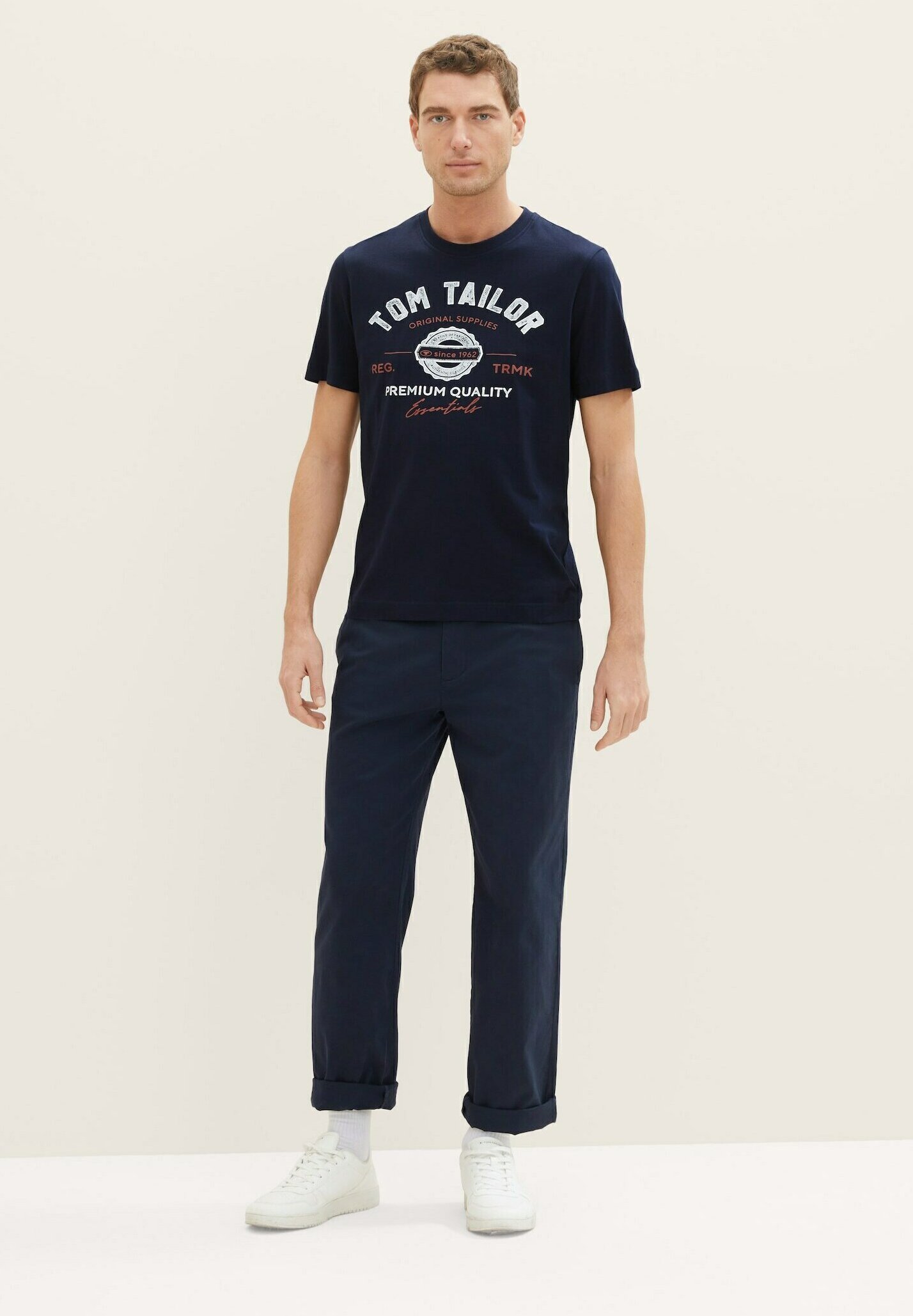 Camiseta com estampa TOM TAILOR LOGO - azul capitão celeste