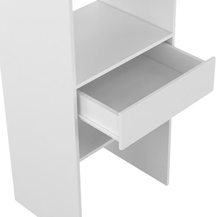 IDMARKET MELINE kledingkastset 160 x 40 x 180 cm wit met planken + lade + dubbele kledingstang
