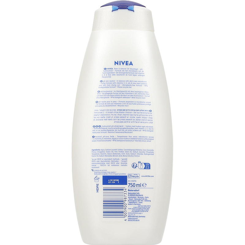 Nivea Duschkräm 750 ml Ros- och mandelolja Nivea
