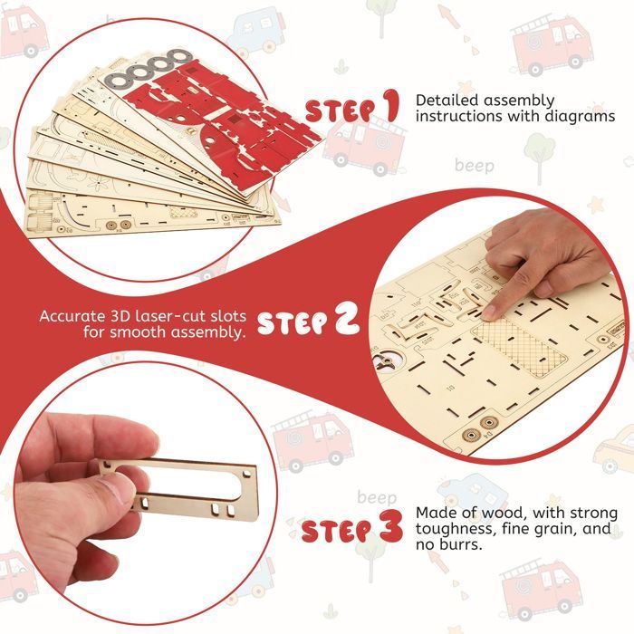 Kit di modellismo 3D in legno a forma di autobus per adulti - Kit di costruzione in legno per adulti, regalo per adulti e ragazzi